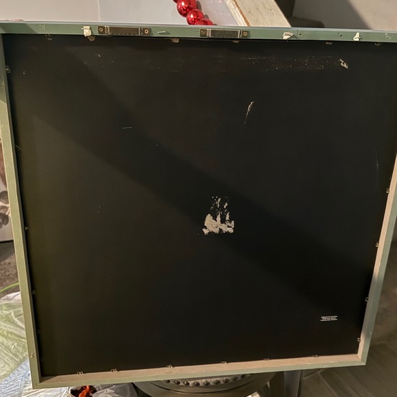 Round Mandala Wall Art Teal Gold Wood Plank Square Frame 24 Inch Decor - Picture 6 of 6